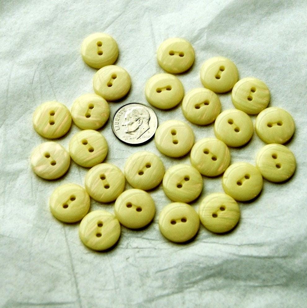 25 Yellow Button Mix, Lemon Yellow, 5/8