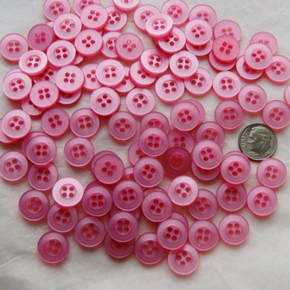 100 Pink Buttons Matching Pink Buttons Grab Bag Sewing Etsy