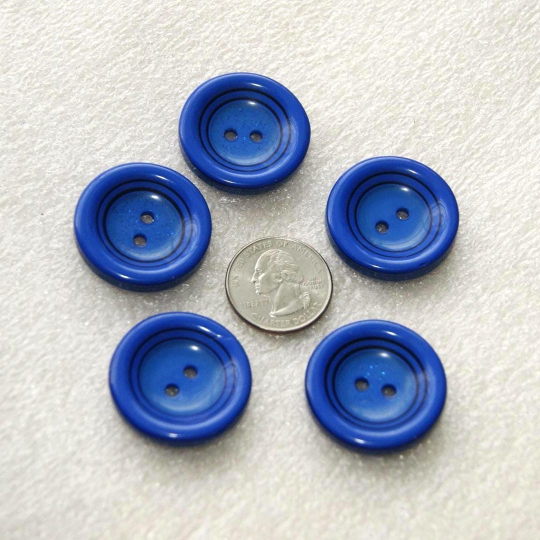 Inner Buttons 5 Blue Buttons, 1 1/8