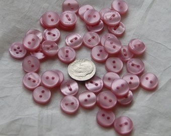 45 Pink Buttons, 7/16" Stitch Rim Matching Buttons,  Sewing, Crafting, Jewelry  (Ax 3)