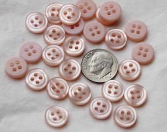 25 Pink Buttons, 7/16" Matching Buttons, Pearled, Baby Pink, Blush Pink Matching Buttons   (SB 197)