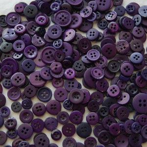 8 Violet Purple Plastic Heart Shaped 2 Hole Small Buttons 3/8” Lot P6