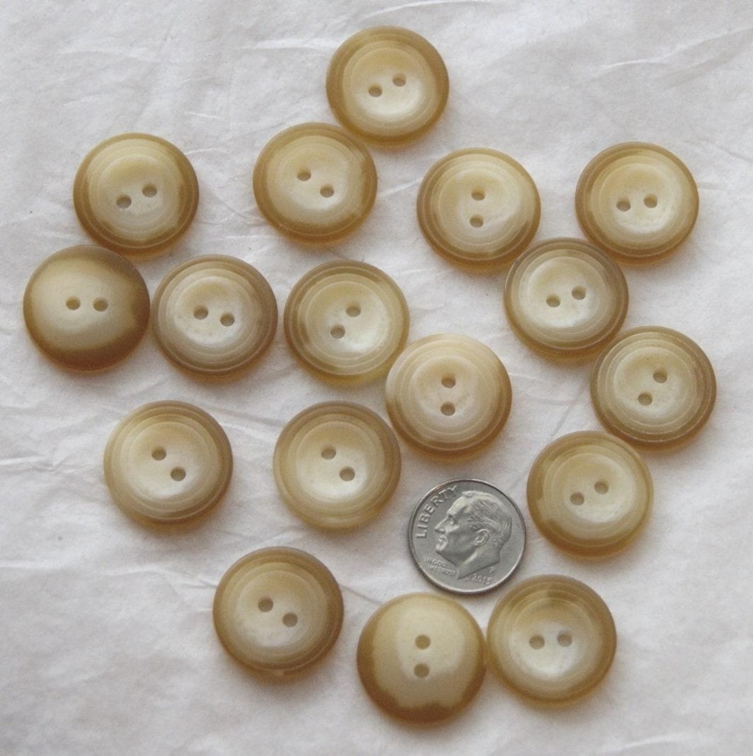 Turtle Shell Button 15 Buttons, Faux Horn / Tortoise Shell, 3/4
