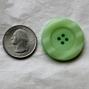 3 Buttons, 1 1/4&quot; Mint Green Matching Buttons, Light Pearled, Sewing Buttons, Craft buttons, Crafting (AL 85a)