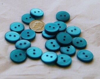 20 Blue Teal Turquoise Buttons, 5/8" Matching buttons Crafting Jewelry Collect (AL 72)