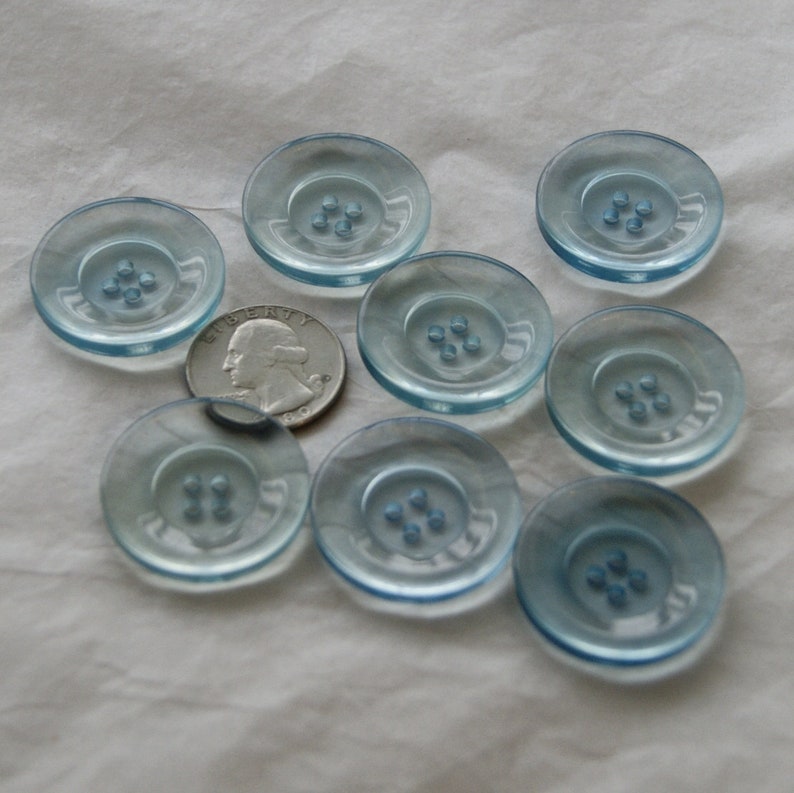 Clear Blue Matching buttons 4 hole Sewing Buttons 1 18 8 Blue Buttons AS 61 Sewing Crafting Jewelry