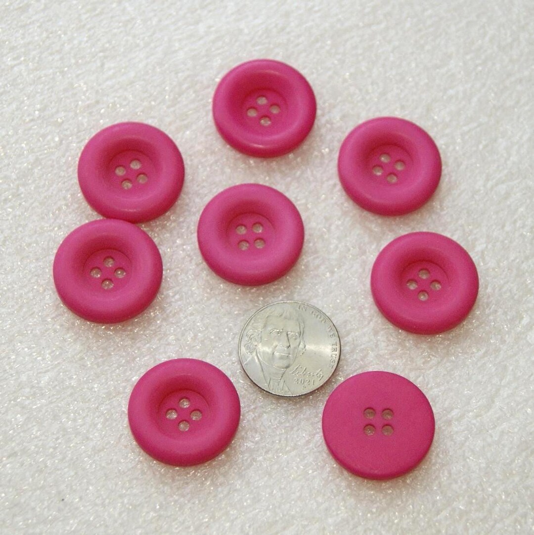 Pink Model Button 8 Hot Pink Buttons, Bright Pink, 7/8