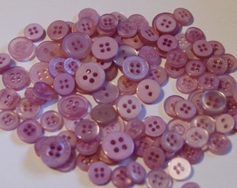 100 Buttons, Smalls, Discontinued Light Magenta Pink Button Mix,   Assorted sizes, Sewing, Crafting, Jewelry (1489)
