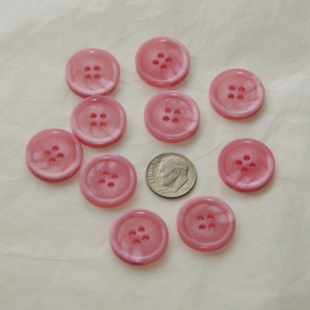 10 Pink Buttons, 2 Tone Matching Buttons, 13/16", Sewing, Grab Bag ...