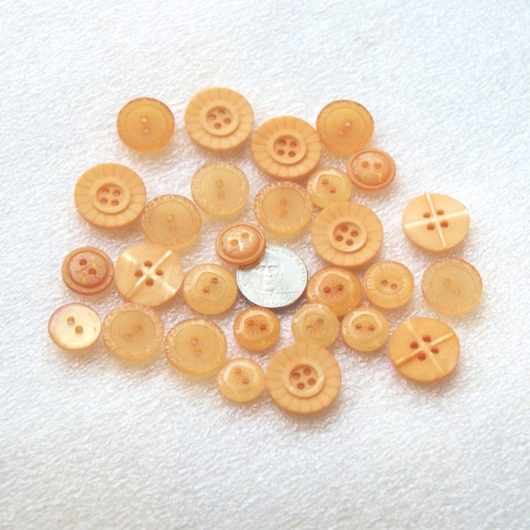 28 Orange Buttons, Coral Orange Button Collection, Art, Crafting ...