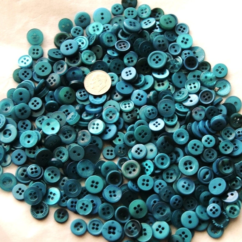 Turquoise Shell Buttons 200 Buttons, Teal Turquoise Small Buttons, Small Button Mix Assorted ...