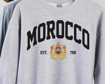 Morocco Sweatshirt, Morocco Tourist, Morocco T-shirt, Morocco Vacation, Morocco Jersey, Morocco Flag, Morocco Fan Gift