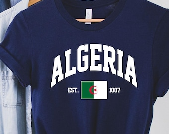 Algerien T-Shirt, Algerien Shirt, Nordafrika Shirt, Algerien Geschenk, Algerien weicher und bequemer Pullover, Algerien Flagge
