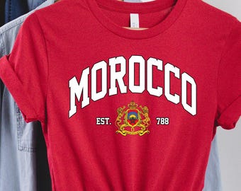 Morocco Tee, Morocco Tourist, Morocco T-shirt, Morocco Vacation, Morocco Jersey, Morocco Flag, Morocco Fan Gift