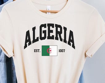 Algerien T-Shirt, Algerien Shirt, Nordafrika Shirt, Algerien Geschenk, Algerien weicher und bequemer Pullover, Algerien Flagge