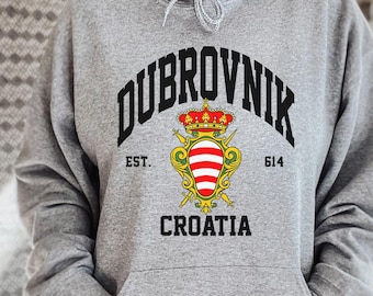 Dubrovnik Hoodie, Dubrovnik T shirt, Croatia Shirt, Dalmatian Coast, Adriatic Sea, Croatian Flag, Dubrovnik TShirt