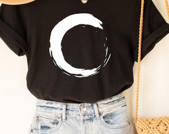 Zen Art T shirt Enso Circle Shirt Japanese Calligraphy TShirt Buddhism T-Shirt Yogi Gift
