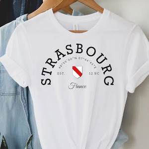 Camiseta de Estrasburgo, camiseta de Estrasburgo, Francia, souvenir de Francia, regalo de Estrasburgo, aficionado de Estrasburgo, camiseta de viaje a Francia, regalo