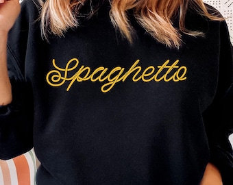 Spaghettoweatshirt, pastacadeaus, spaghetti-shirt, cadeau voor fijnproever, grappig shirt, T-shirt eten, shirt eten, shirt noedels, cadeau voor pastaliefhebber