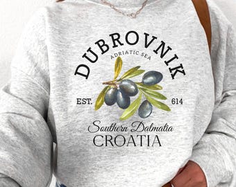 Dubrovnik Sweatshirt, Dubrovnik T shirt, Croatia Shirt, Dalmatian Coast, Adriatic Sea, Croatian Flag, Dubrovnik TShirt