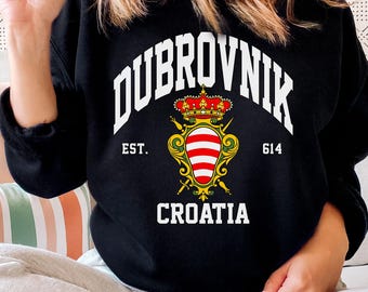 Dubrovnik sweatshirt, Dubrovnik T shirt, Croatia Shirt, Dalmatian Coast, Adriatic Sea, Croatian Flag, Dubrovnik TShirt