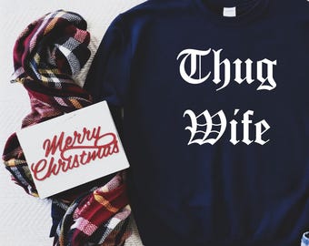 Sudadera "Esposa de matón", Camiseta "Esposa de matón", Camiseta divertida para esposa, Sudadera para esposa, Regalos para esposa, Regalo de Navidad, Regalos divertidos para bodas