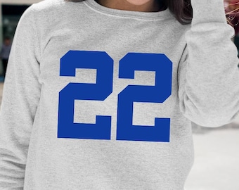 Sweatshirt met aangepast nummer, shirt met aangepast nummer, shirt met nummer op wedstrijddag, shirt met aangepaste voetbalmascotte, shirt met aangepaste schoolteamnummer