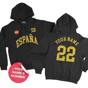 Espana Hoodie, Espana jersey, Spain football, Personalized number, Spain gift, World cup shirt, Spain Shirt, Spain football fans