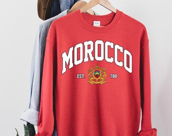 Morocco sweatshirt, Morocco Tourist, Morocco T-shirt, Morocco Vacation, Morocco Jersey, Morocco Flag, Morocco Fan Gift