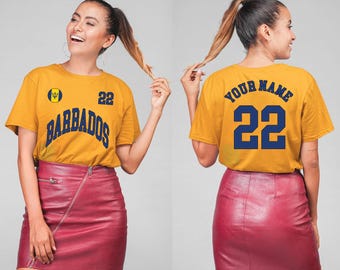 バルバドスTシャツ、バルバドスジャージ、バルバドスギフト、背中に名前と番号が入ったバルバドスのパーソナライズジャージ