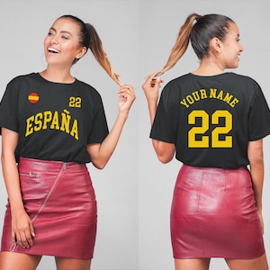Espana-T-shirt, Espana-jersey, Spanje voetbal, gepersonaliseerd nummer, Spanje cadeau, WK-shirt, shirt Spanje, voetbalfans Spanje