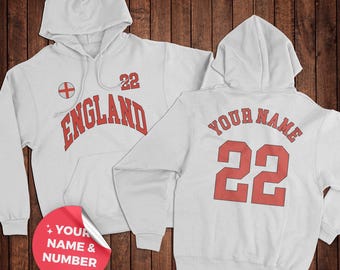 England Hoodie, England jersey, England football, Personalized number, England gift, World cup shirt, England Shirt, England