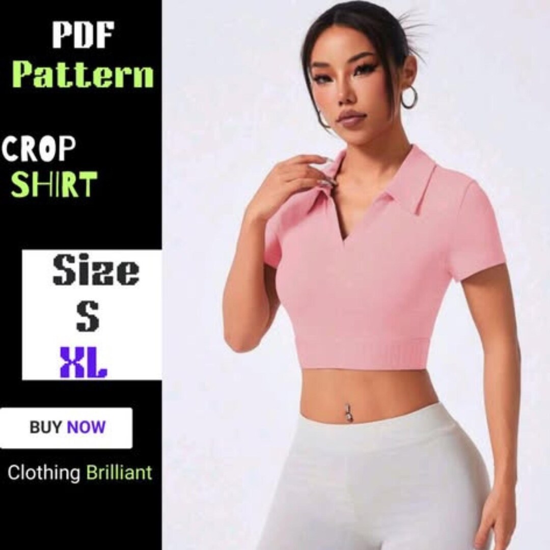 Women Crop Top Pattern - Women Sewing Pattern PDF - Crop Tee Pattern ...