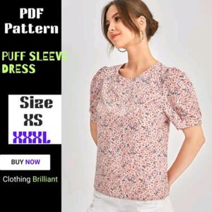 Patroon blouse damesblouse (pdf) - patroon blouse blouse melkmeisje - crop top - naaipatroon dames pdf - 2 bonus gratis patroon