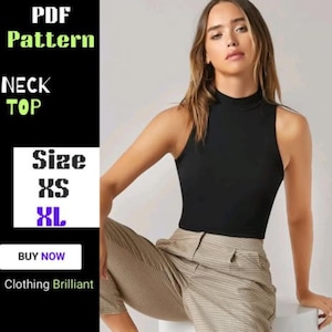 Naaipatroon damestop met opstaande kraag - Patroon crop top dames - Patroon zomertop - Eenvoudig patroon - Nieuwste top 2025 - 2 bonus gratis patroon