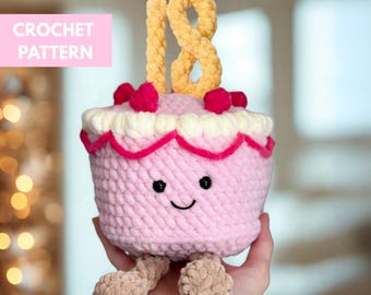Happy the Birthday Cake Plushie PDF Pattern l Birthday Gift Tutorial - Cake Plush PDF - DIY Soft Toy Pattern
