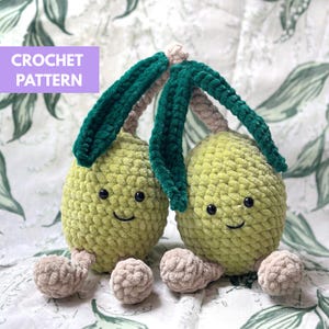 Crochet Olive Pattern | Jellycat-Inspired Pair of Olives | Beginner Friendly Amigurumi PDF | Step-by-Step Crochet Tutorial with Pictures