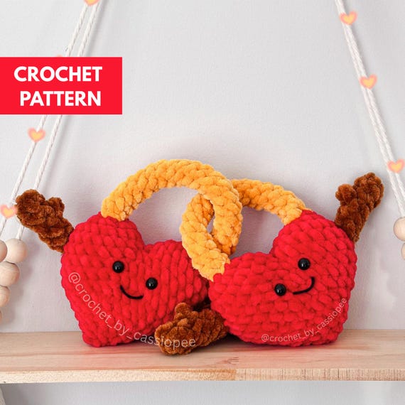 Interlinked Hearts Crochet Pattern | Cute Amigurumi Heart Plush PDF | Love Heart Gift Pattern | Valentine Crochet | Romantic Handmade Decor