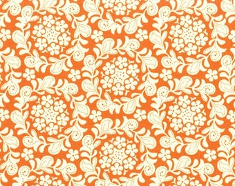 Strawberry Moon - Petit Henna Garden in Orange by Sandi Henderson- 1 yard - Michael Miller Fabric