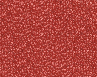 Harten in rood - 1 meter - door Dear Stella Fabrics.