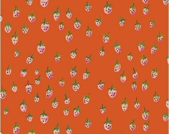 OOP Trixie Aardbeien in oranje van Heather Ross voor Windham Fabrics