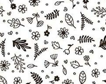 Yoga Garden in White from Now & Zen Yoga Animals Collection for Michael Miller Fabrics - 1 yard