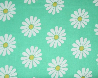 END of Bolt - Daisy Doodle Oopsie Daisy in Turquoise - 1 yard - Michael Miller Fabric