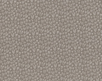 Hearts in Pewter - 1 yard - by Dear Stella Fabrics.