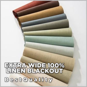100% Blackout Curtains – Thermal Linen Drapes, Soundproof & Light Blocking – Custom Extra Wide Sizes for Bedroom, Nursery, Living Room