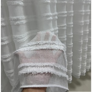 Scandinavian Linen Sheer Curtains, Light Filtering Custom Drapes, Japandi, Farmhouse Style Window Panels
