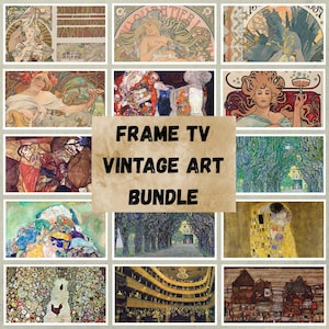 絵画フレームTVヴィンテージアートバンドル126、サムスンフレームTV用アンティーククラシックアート、ヴィンテージ風景ウォールアートコレクション、デジタルダウンロード