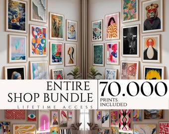 WHOLE 70.000 SHOP SALE Mega Wall Art Set, Trendy Aesthetic Prints, Instant Digital Download, Printable Maximalist Gallery, Eclectic Posters