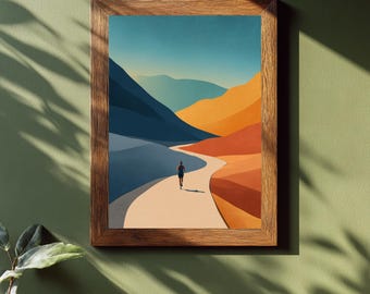 Affiche murale minimaliste pour coureur de trail, cadeau marathon, décoration motivante pour salle de sport à domicile