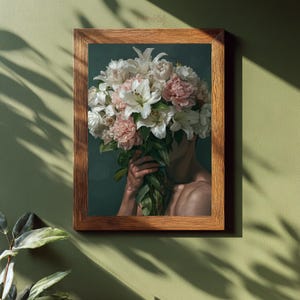 Póster floral de arte queer / Arte masculino con flores / Impresión digital de arte mural botánico LGBTQ